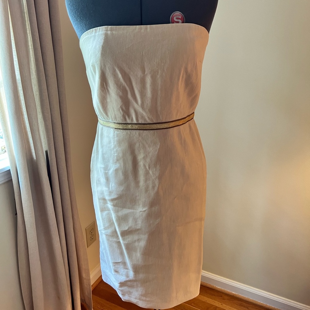 Loft Strapless Linen Dress sz 6